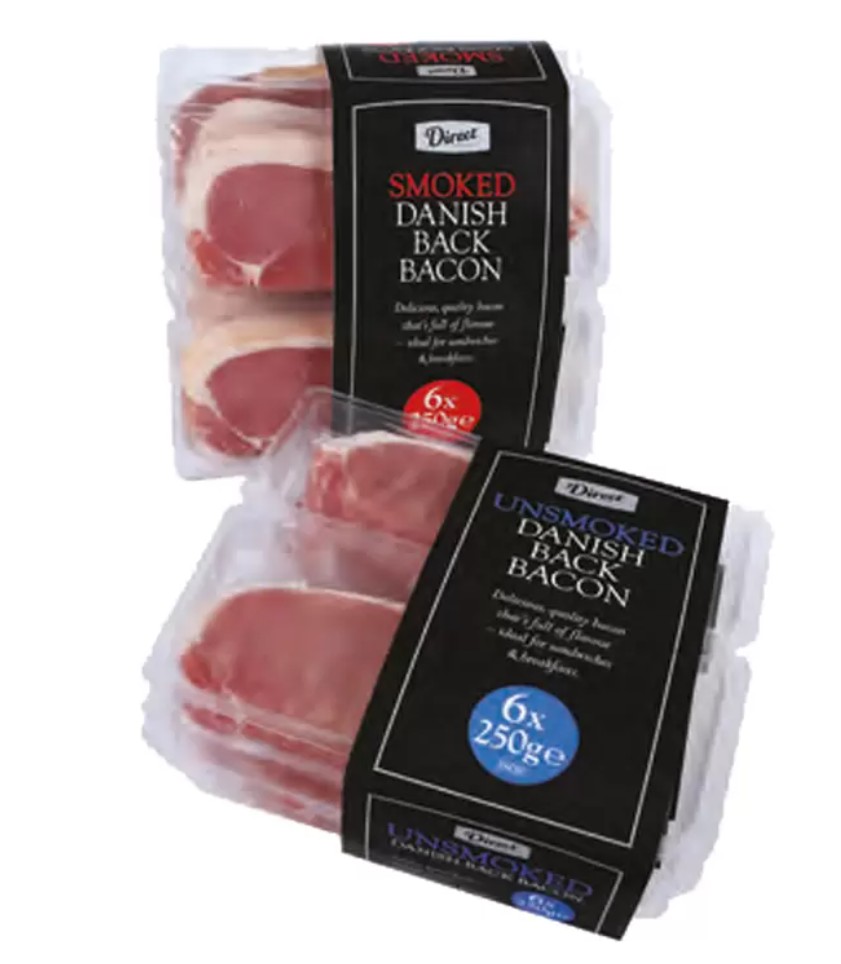 Direct Table Smoked Back Bacon, 6 x 250g (1.5kg)